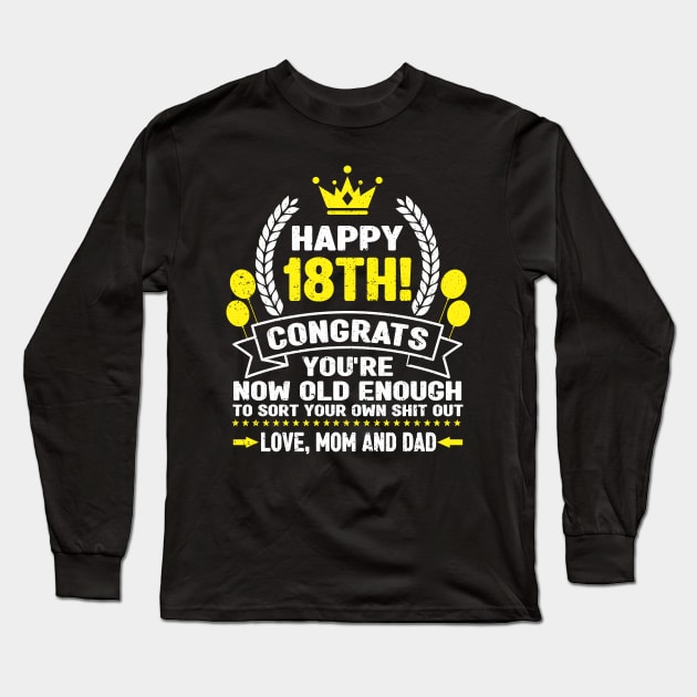 Legally Adult 18 Birthday Happy 18th Birthday Long Sleeve T-Shirt by IngeniousMerch